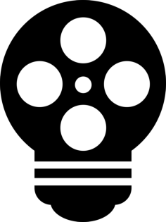 Lightbulb With Cinema Film Reel Craft Design Svg File, Free Vectors File
